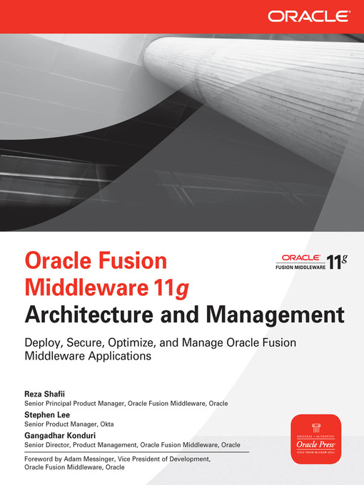 Title details for Oracle Fusion Middleware by Reza Shafii - Available